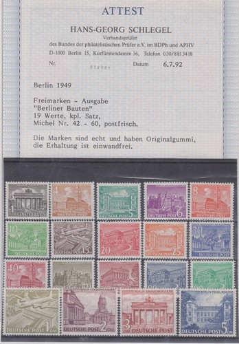 Berlin 60 postfrisch - nr., 42-60
